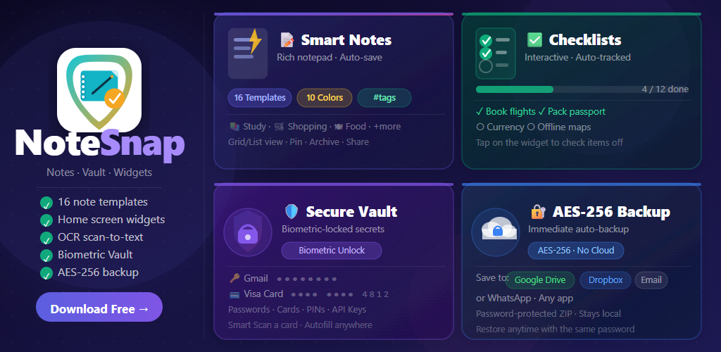 NoteSnap feature graphic