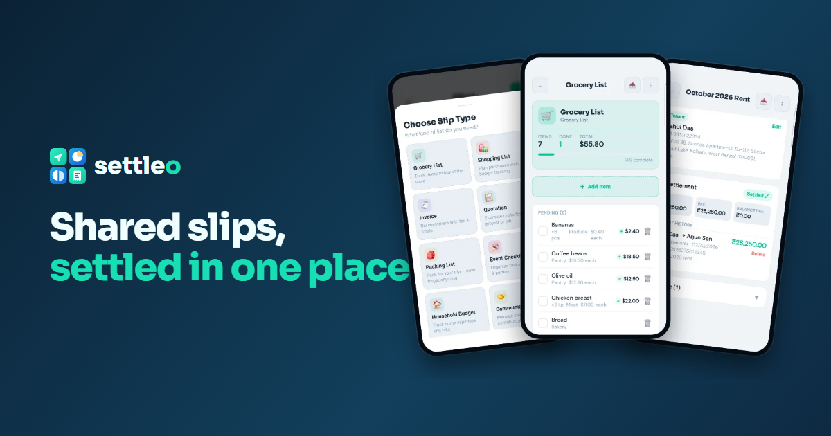 Shared Slips: Grocery Lists, Invoices and Quotations That Track Who Paid